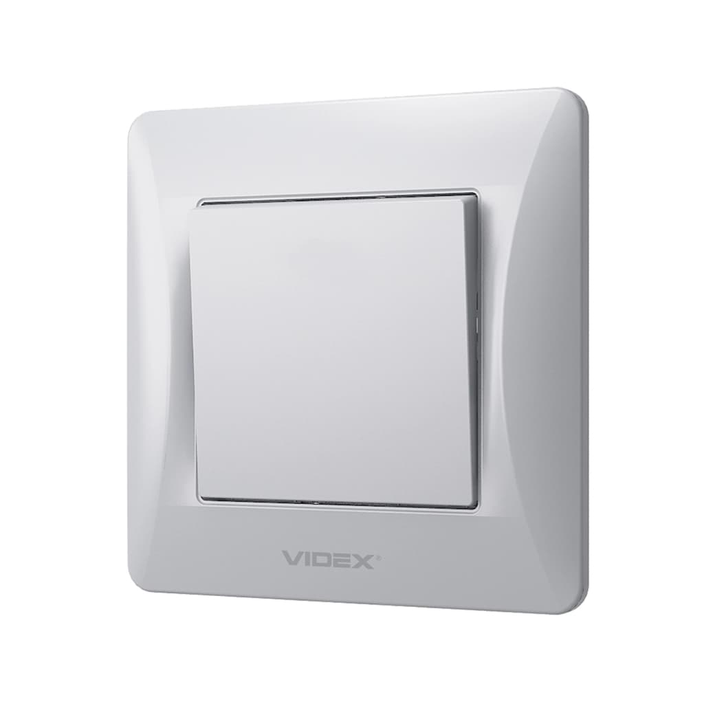 Вимикач Videx BINERA 1кл срібний шовк (VF-BNSW1-SS)
