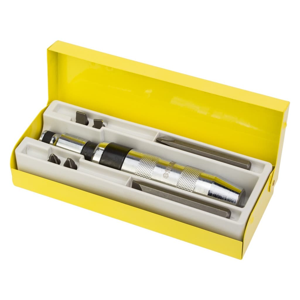 Набір викруток Sigma ударно-поворотна з бітами 8шт CRV (метал кейс) (4004021)