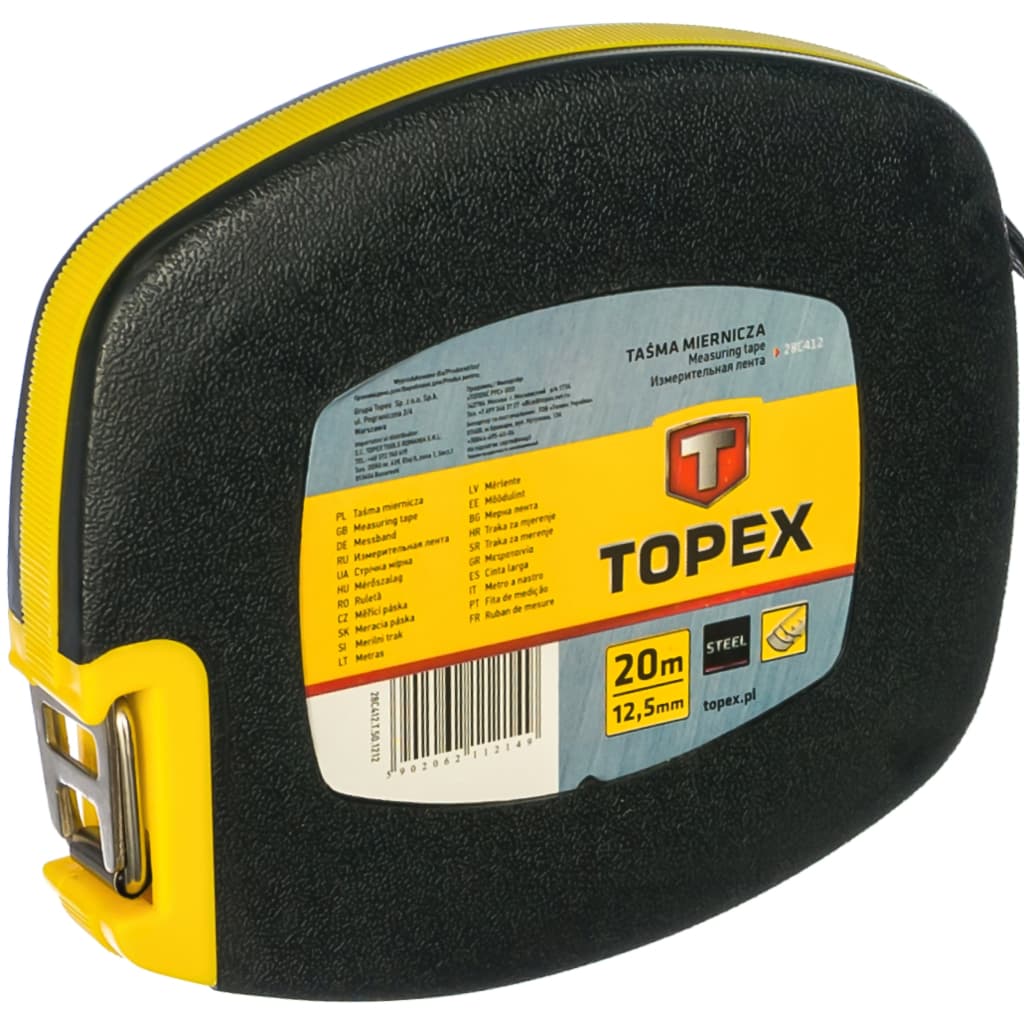 Рулетка Topex лента измерительная стальная, 20 м (28C412)