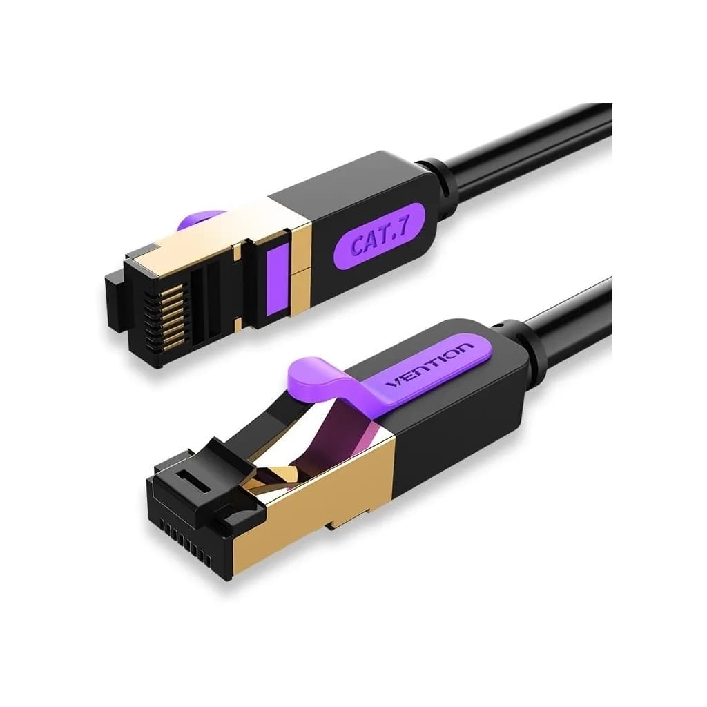 Патч-корд 1м, S/FTP cat 7 RJ-45 black VENTION (ICDBF)