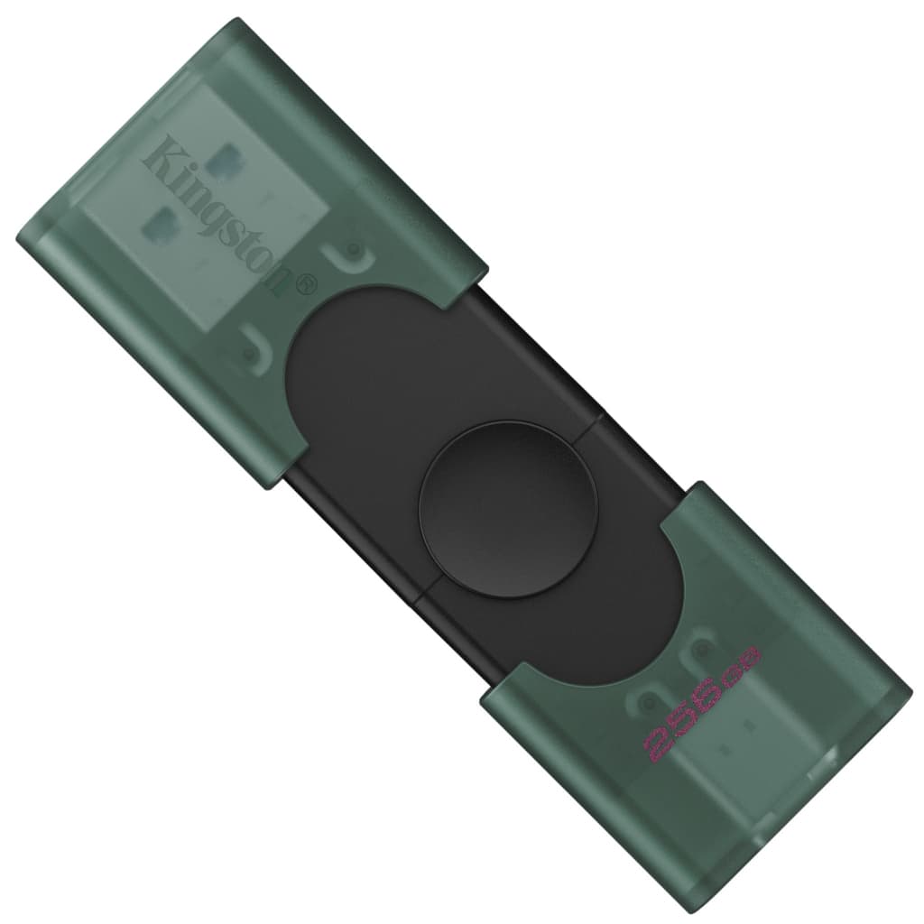 USB флеш накопичувач Kingston 256GB DataTraveler Duo USB 3.2 / Type-C Black/Green (DTDEG2/256GB)
