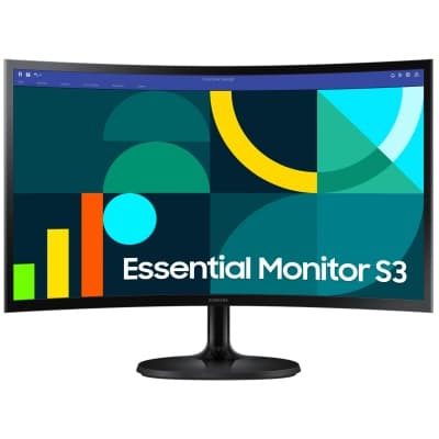 Монiтор Samsung 24" Essential S3 LS24D360 (LS24D360GAIXUA) VA Black Curved 100Hz
