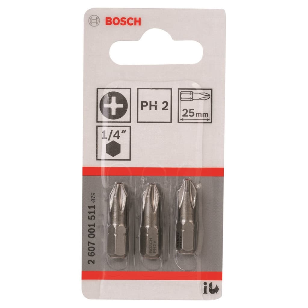 Набір біт Bosch Extra-Hart PH2, 25мм, 3шт (2.607.001.511)