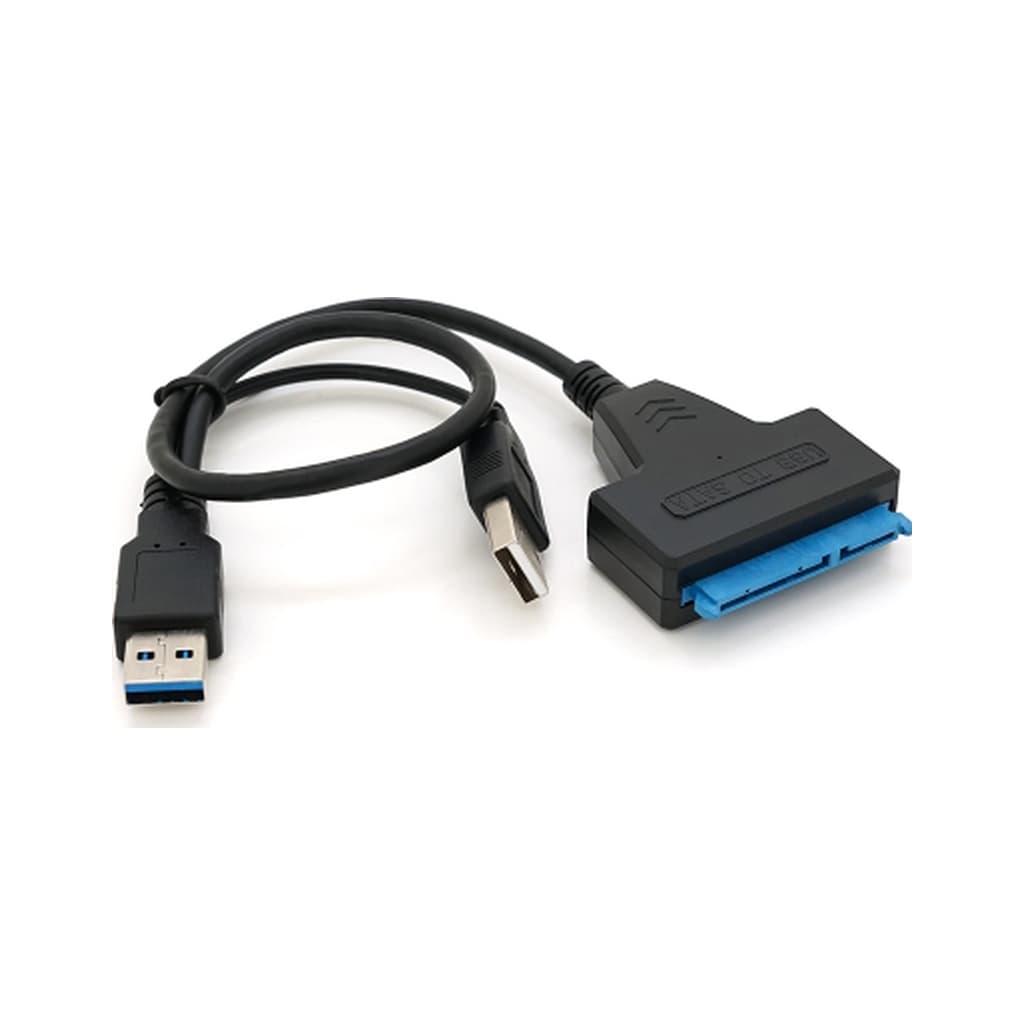 Перехідник USB 3.0 AM + USB 2.0 AM to SATA 0.1m for HDD/SSD black Voltronic (YT-C3.0+2.0-SATA/0.1)