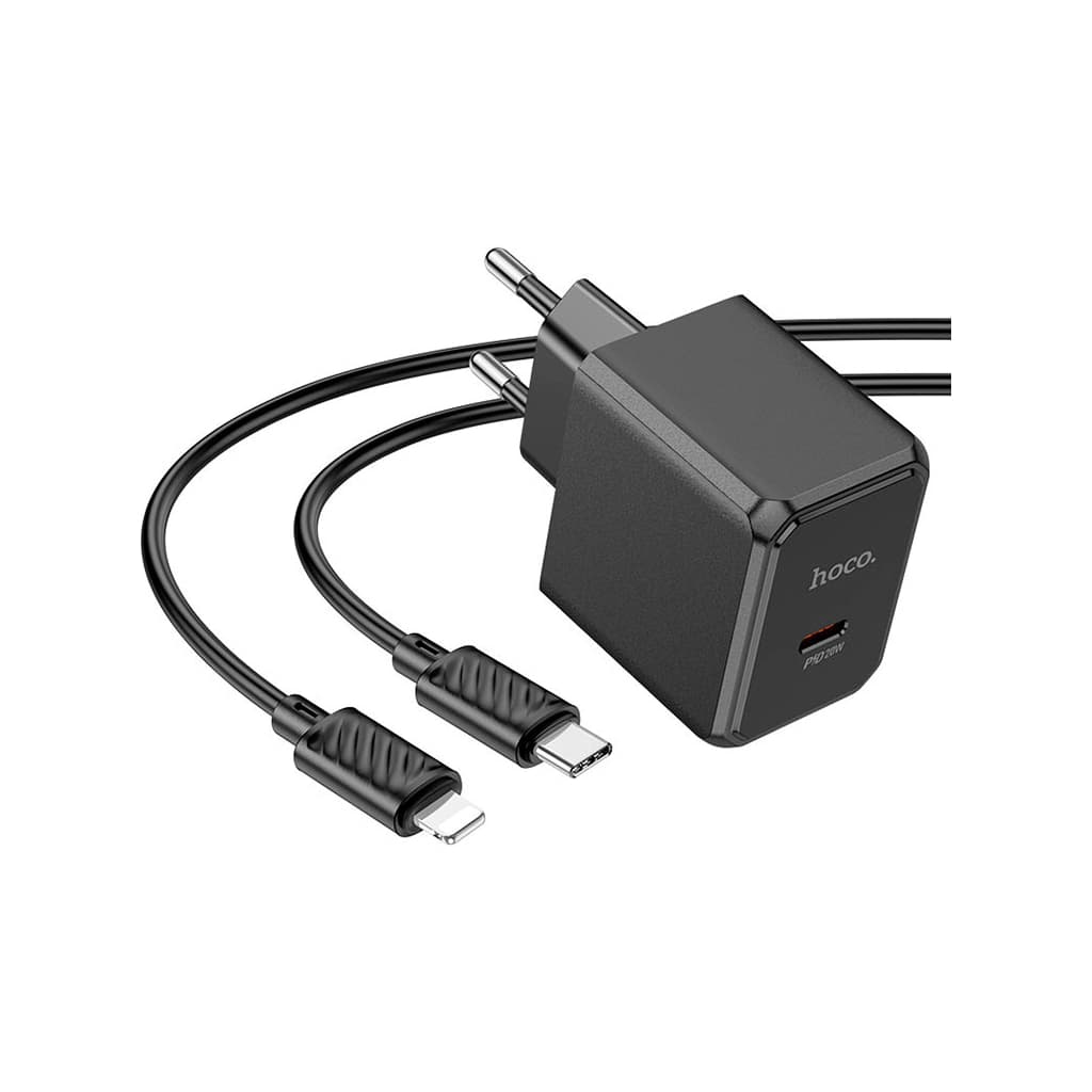 Зарядний пристрій HOCO CS13A Ocean USB-C PD20W + cable USB-C to Lightning Black (6942007603829)