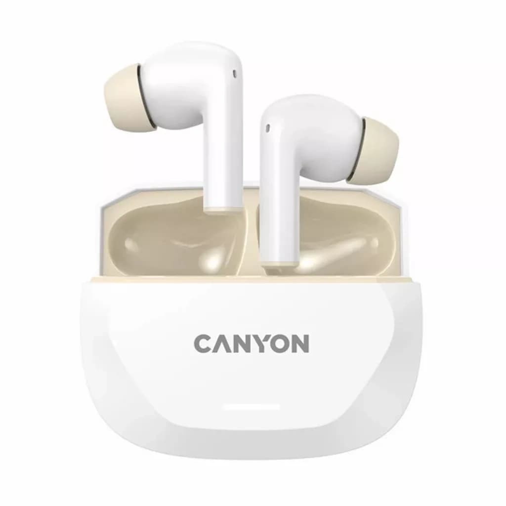 Навушники Canyon Hexagon 7 TWS ANC+ENC Wireless Charge White/Beige (CNS-TWS7WB)