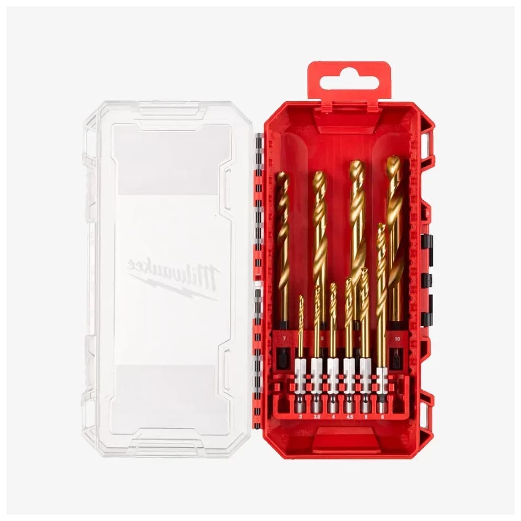 Набір свердл Milwaukee по металу PACKOUT RedHEX HSS-G TiN, 10шт (4932493865)