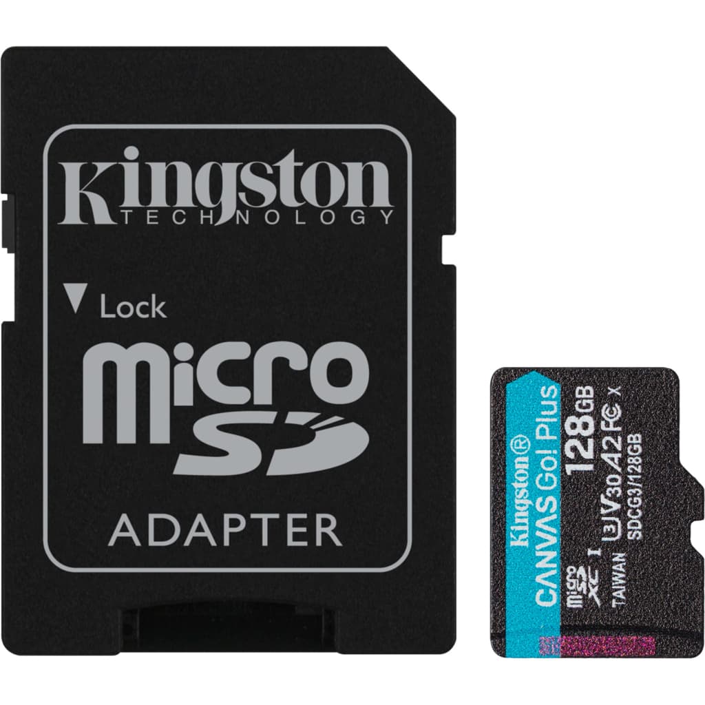 Карта пам'яті Kingston 128GB microSDXC сlass 10 UHS-I U3 V30 A2 Canvas Go Plus G4 (SDCG4/128GB)