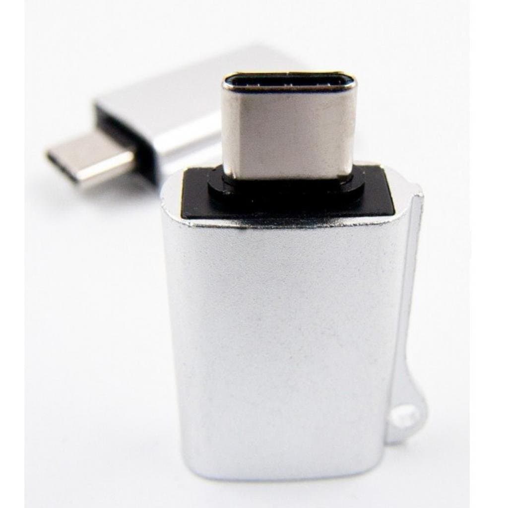 Перехідник OTG USB 2.0 AF to USB-C grey Dengos (ADP-019)