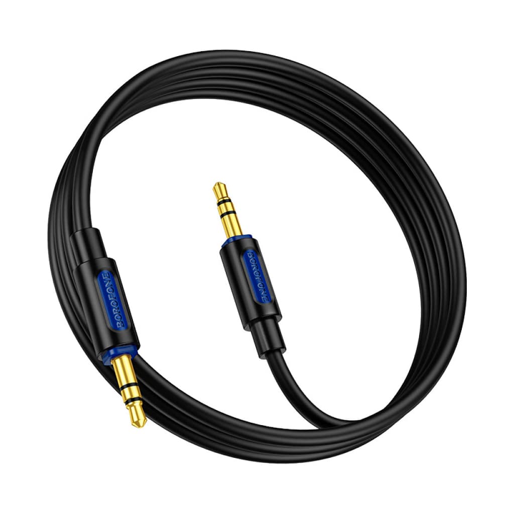 Кабель мультимедійний 3.5mm M to 3.5mm M 1.0m silicone black BOROFONE (6941991114373)