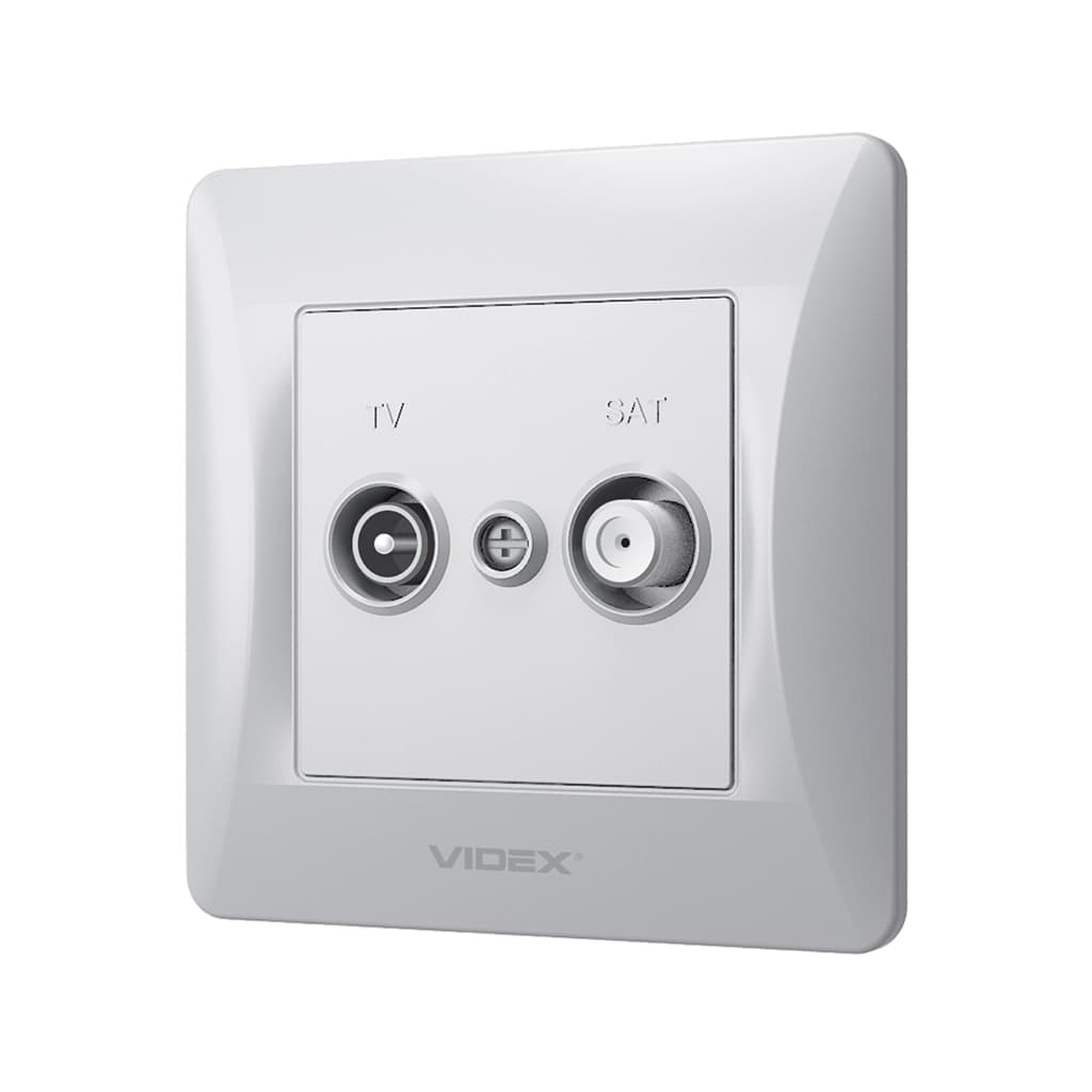 ТВ розетка Videx BINERA TV + SAT кінцева срібний шовк (VF-BNSK2TVSATE-SS)