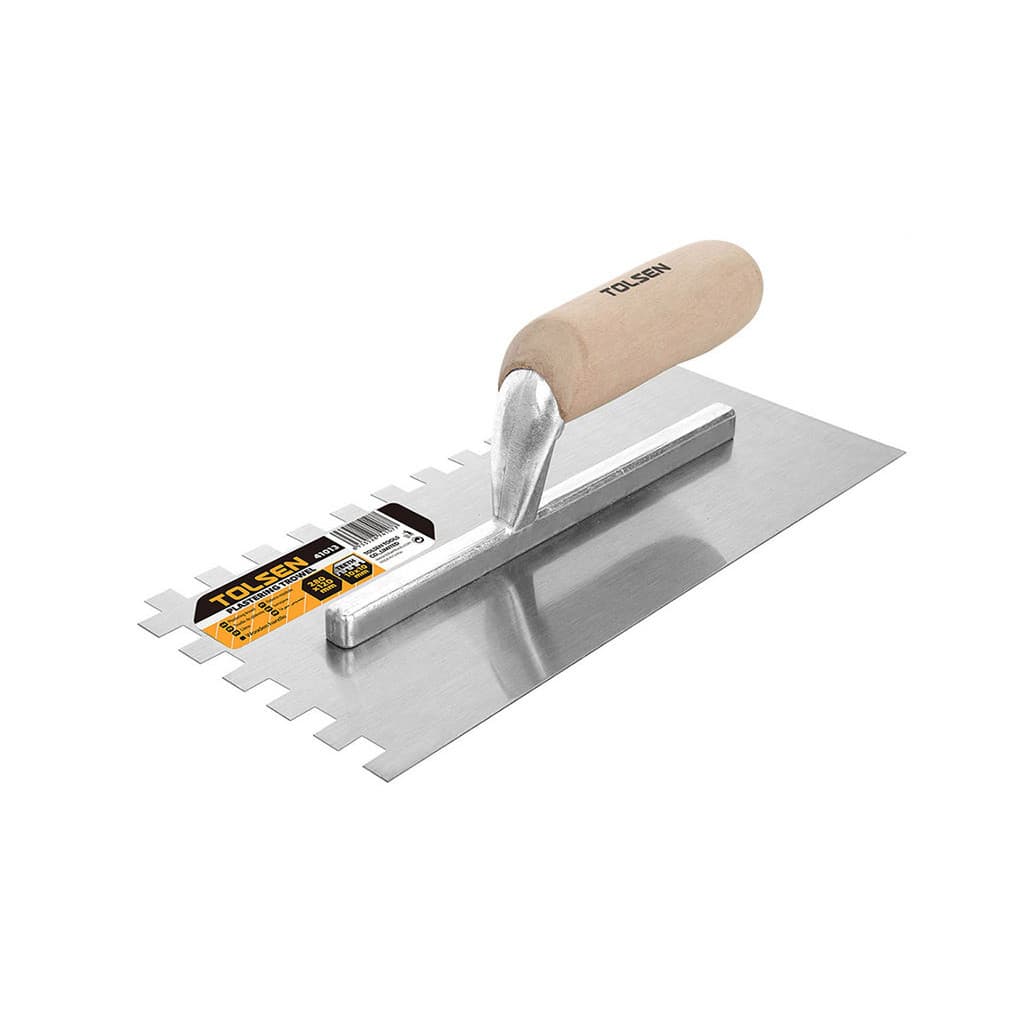 Затирка Tolsen сталева 280х120 мм зуб 10 мм дерев'яна ручка (41013)