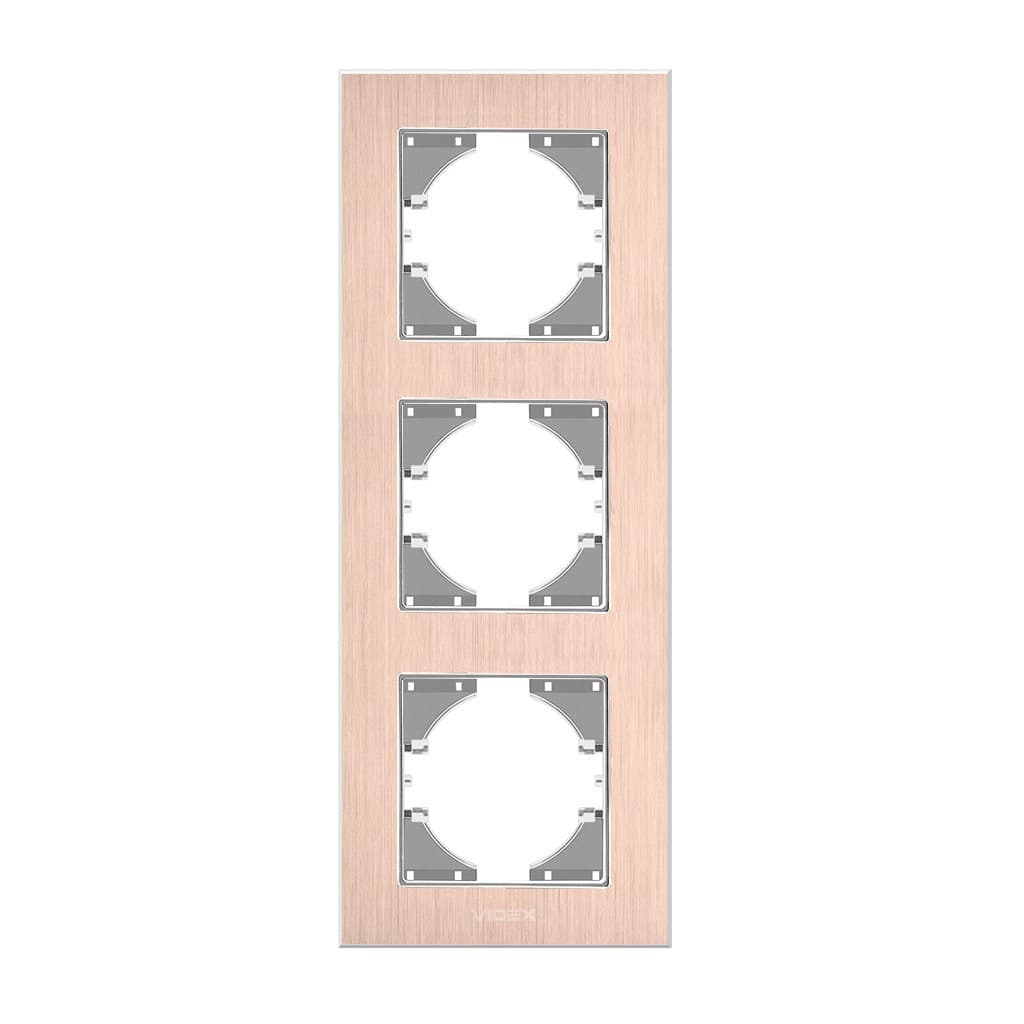 Рамка Videx BINERA мідний алюміній 3 поста (VF-BNFRA3V-CP)