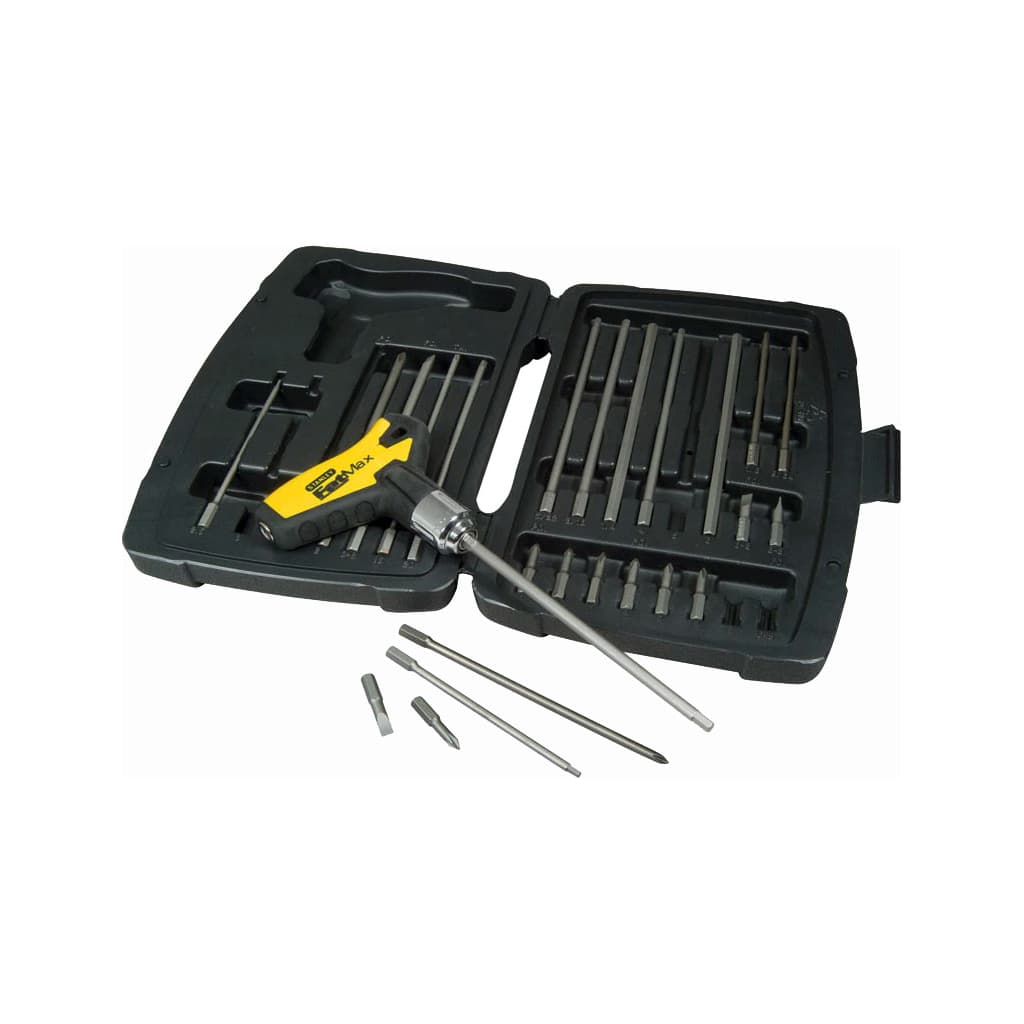 Набір викруток Stanley FatMax з Т- рукояткою з храповим механізмом та набором біт, 27 шт (0-79-153)
