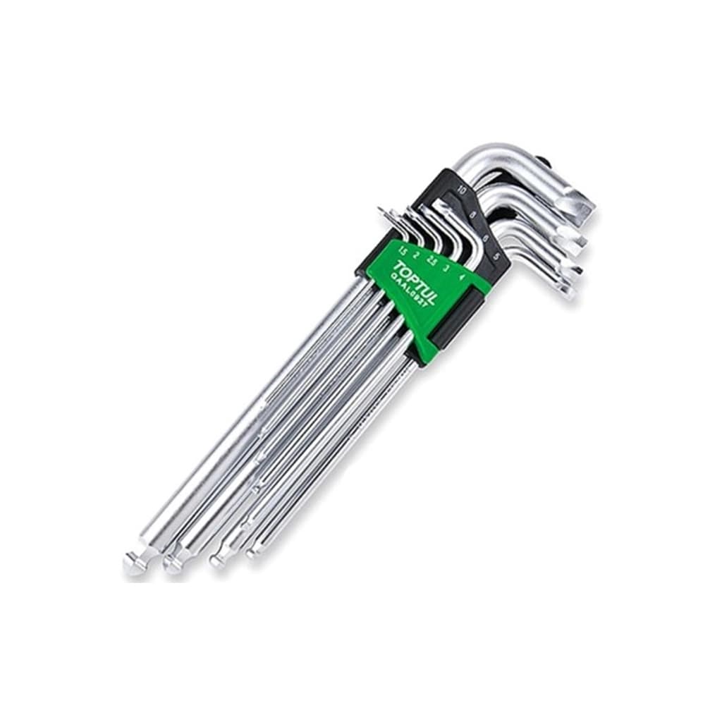 Ключ Toptul шестигранний 1,5-10мм 9шт. супердовгих з екстрактором та (GAAL0927)