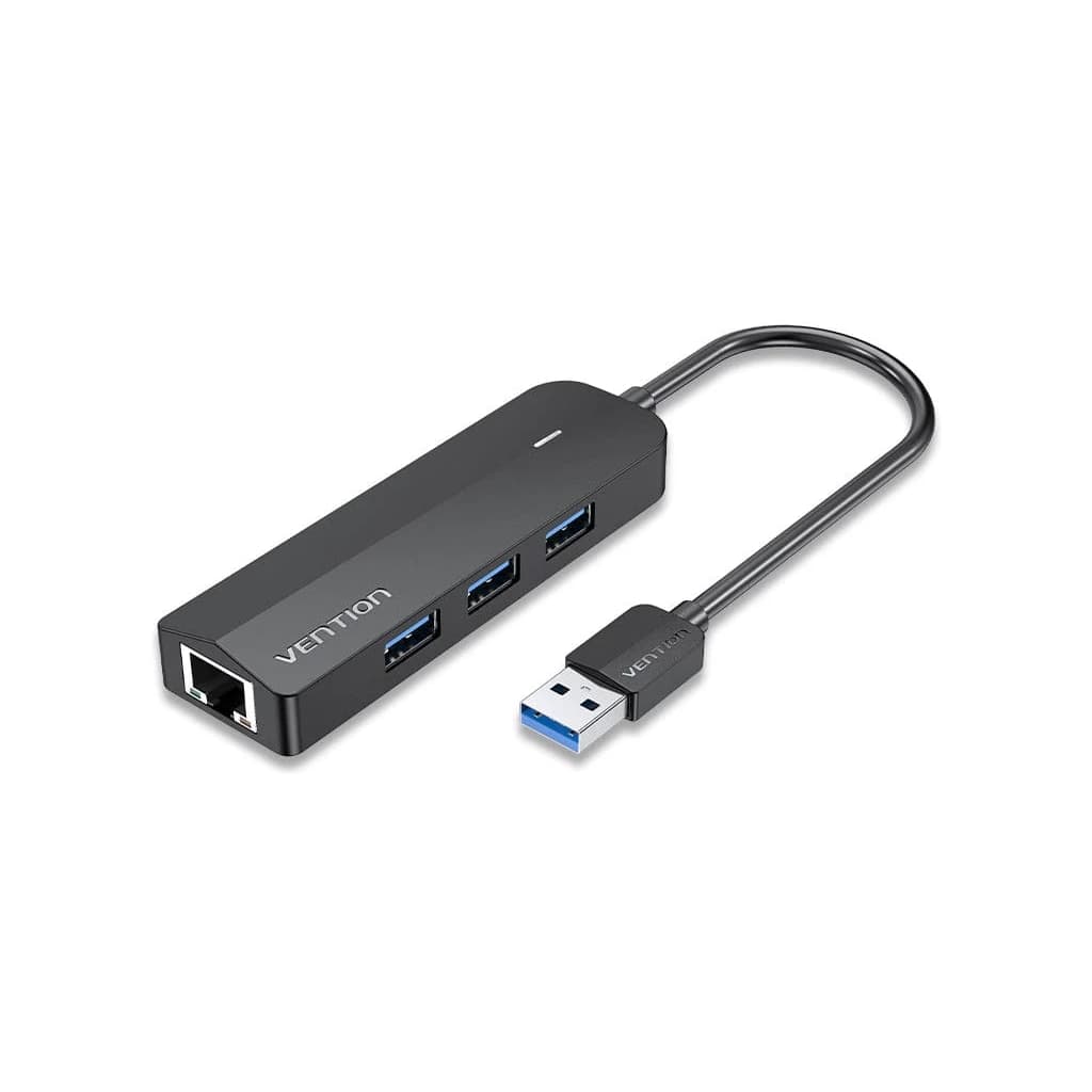 Концентратор VENTION USB 3.0 to 3xUSB 3.0 + RJ45 1000Mbps 0.15m black (CHNBB)