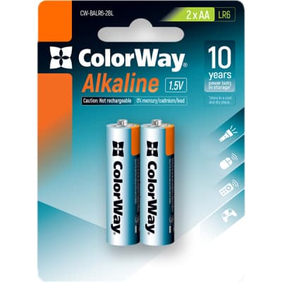Батарейка ColorWay Alkaline Power AA/LR06 BL 2шт