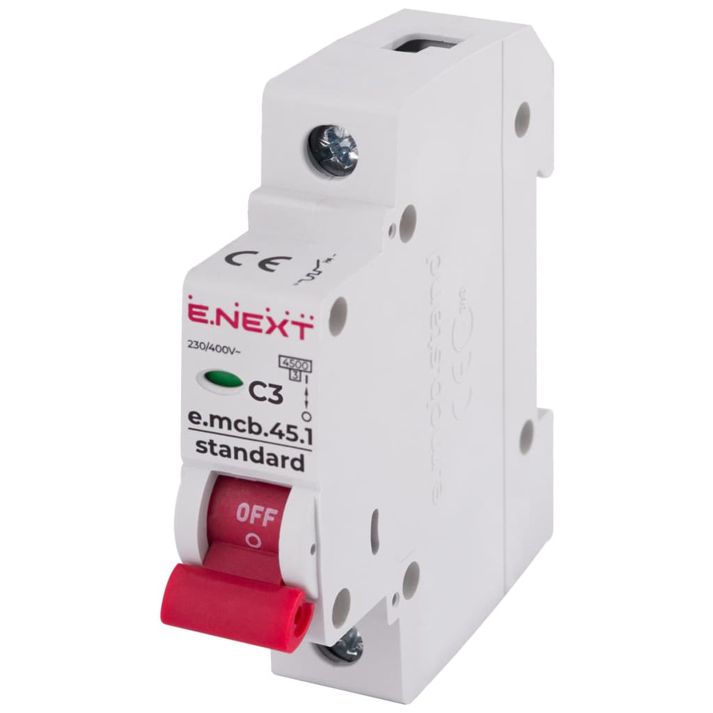 Автоматичний вимикач E.NEXT 1-п e.mcb.stand. 3А C ( 4,5кА) (s002003)