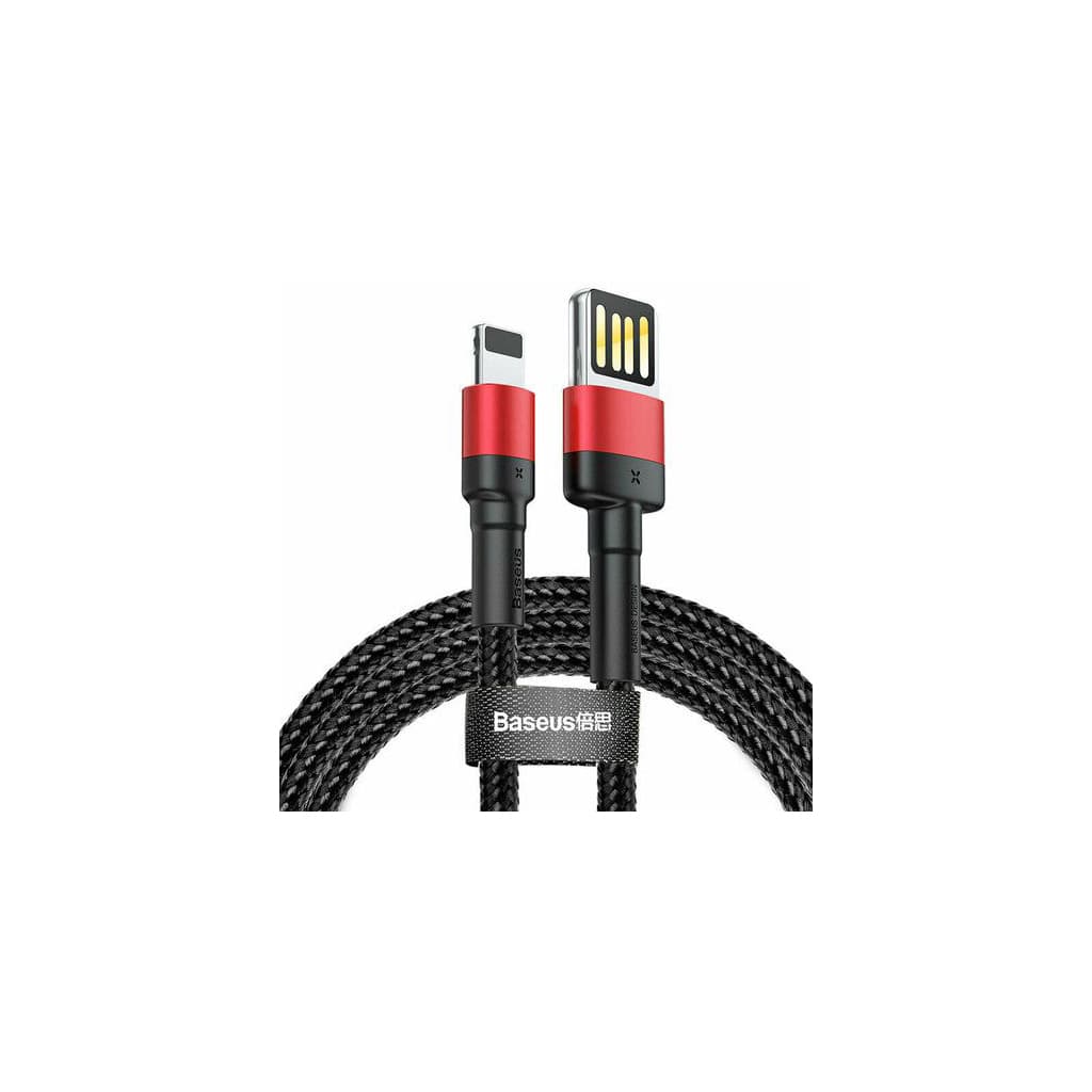 Дата кабель USB 2.0 AM to Lightning 1.0m Cafule Special Edition 2.4A Black-Red Baseus (CALKLF-G91)