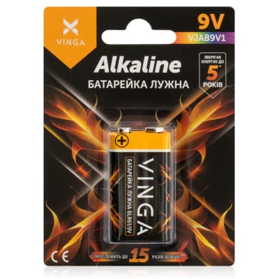 Батарейка 9V 6LR61 Alkaline Vinga (VJAB9V1)