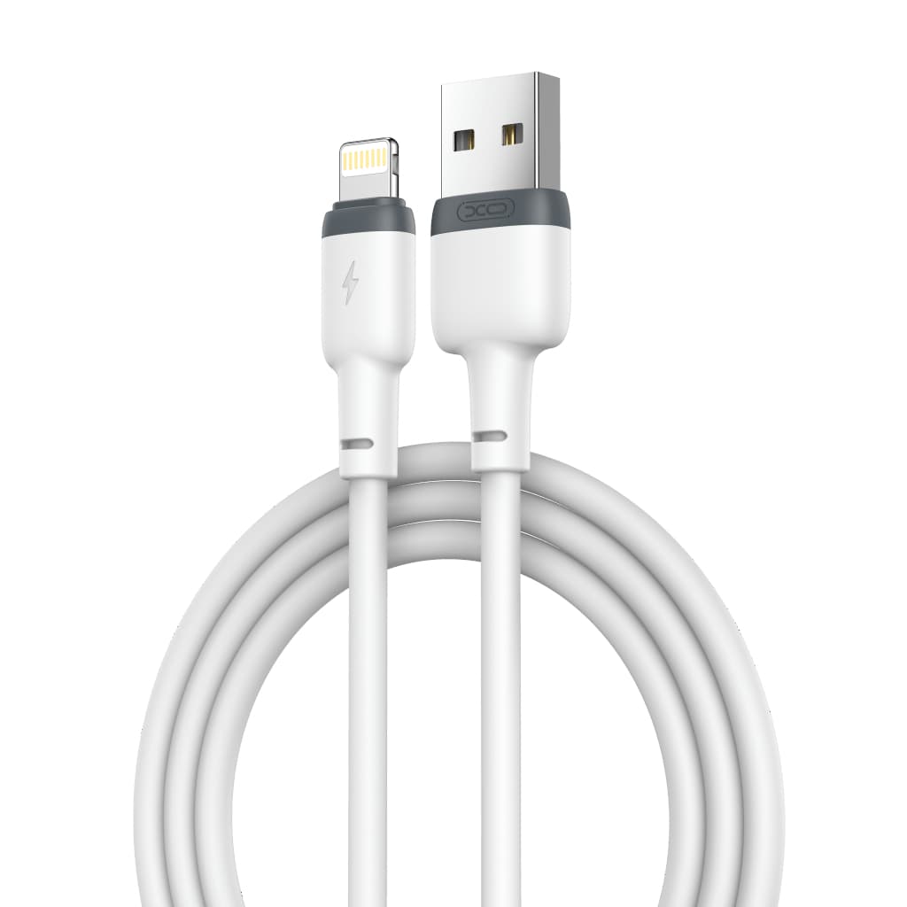 Дата кабель USB 2.0 AM to Lightning 1.0m 2.1A silicone white XO (NB208-L-1-WH)