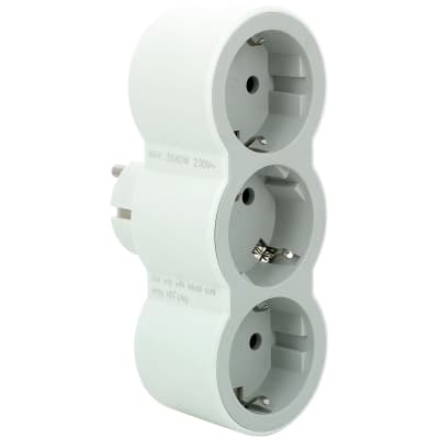 Мережевий розгалужувач Legrand СТАНДАРТ 3х2К+З фронтальні розетки , колір Білий/Сірий (694518)
