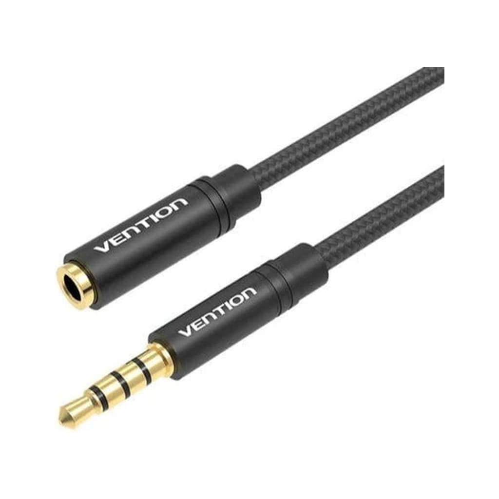 Кабель мультимедійний 3.5mm M to 3.5mm F 1.0m black VENTION (BHBBF)