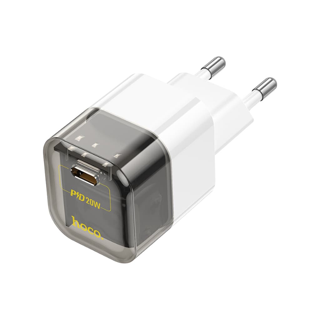 Зарядний пристрій HOCO C125A Transparent USB-C PD20W Transparent Black (6931474798336)