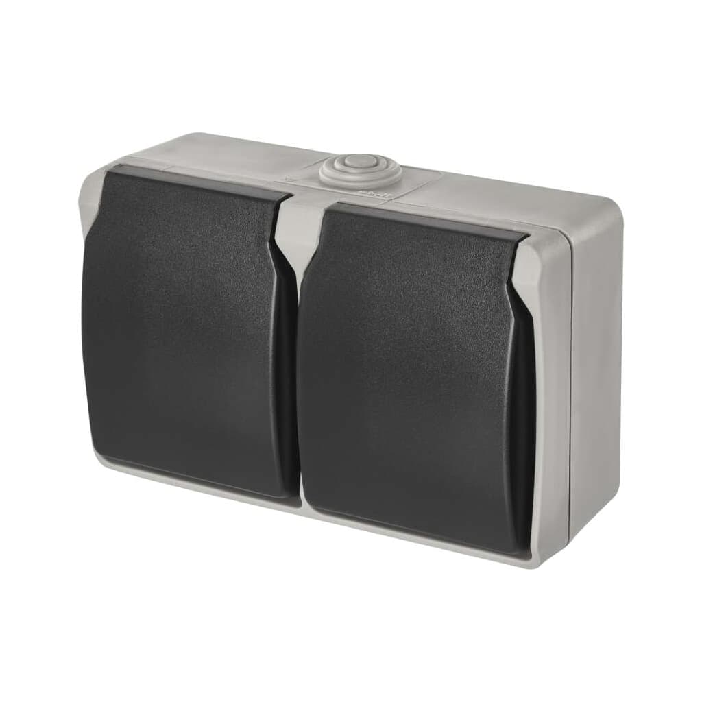 Розетка EMOS 16A 250V IP44 подвійна (A1396.1)