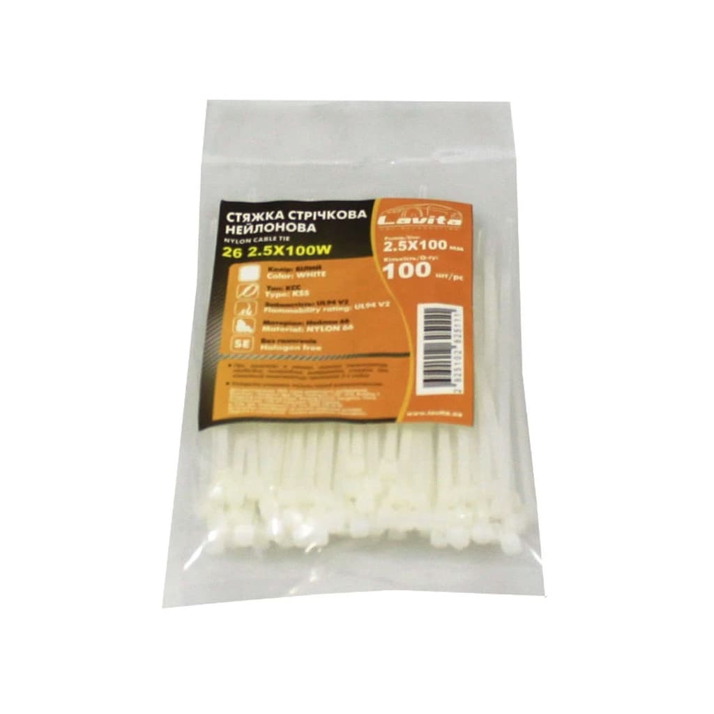 Стяжка Lavita 26_2.5X100W 2.5х100 мм, 100 шт. (26_2.5X100W)