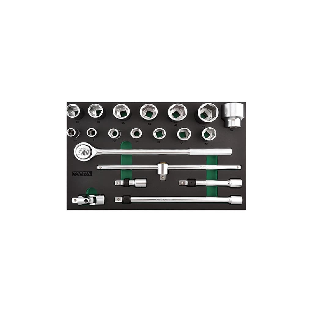 Набір інструментів Toptul з тріскачкою, в ложементі 3/4" 20шт. (GVD2010)