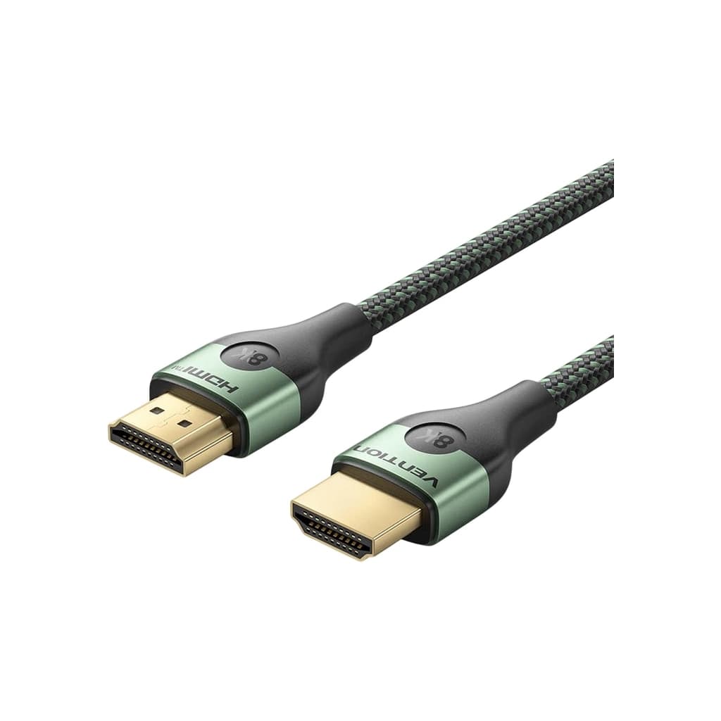Кабель мультимедійний HDMI M to HDMI M 2.0m 8K ultra thin cotton braided green VENTION (ALOGH)