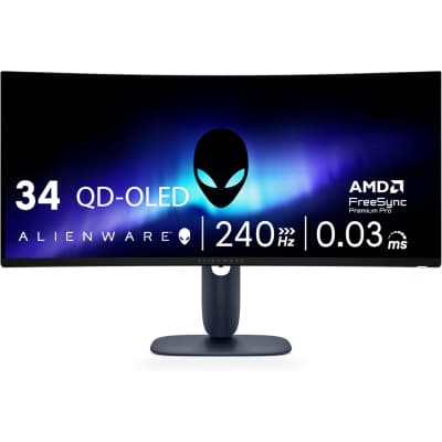 Монiтор Dell 34.2" Alienware AW3425DW (210-BRTW) QD-OLED Black Curved 240Hz