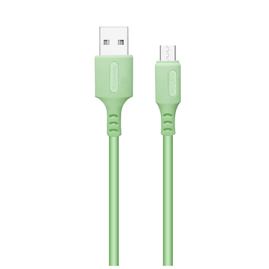 Дата кабель USB 2.0 AM to Micro 5P 1.0m soft silicone green ColorWay (CW-CBUM042-GR)