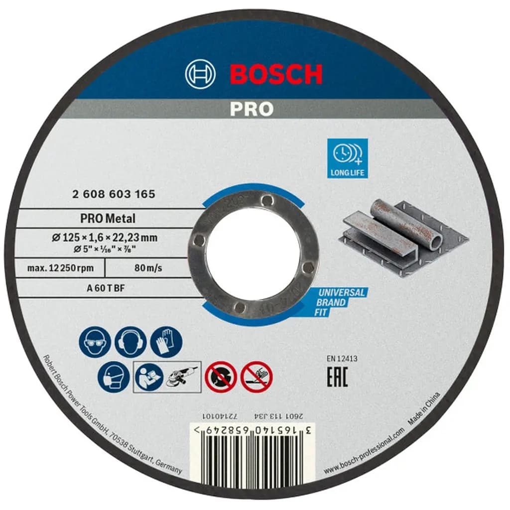 Круг відрізний Bosch Standard for Metal прямий 125х1.6мм (2.608.603.165)