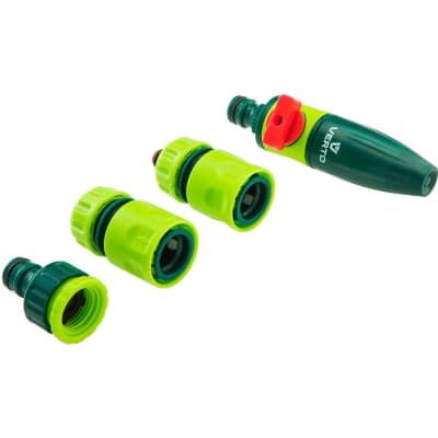 Набір для поливу Verto 1/2", зрошувач прямий, 2 конектори для шланга, конектор для крана 1/2"-3/4" (15G711)