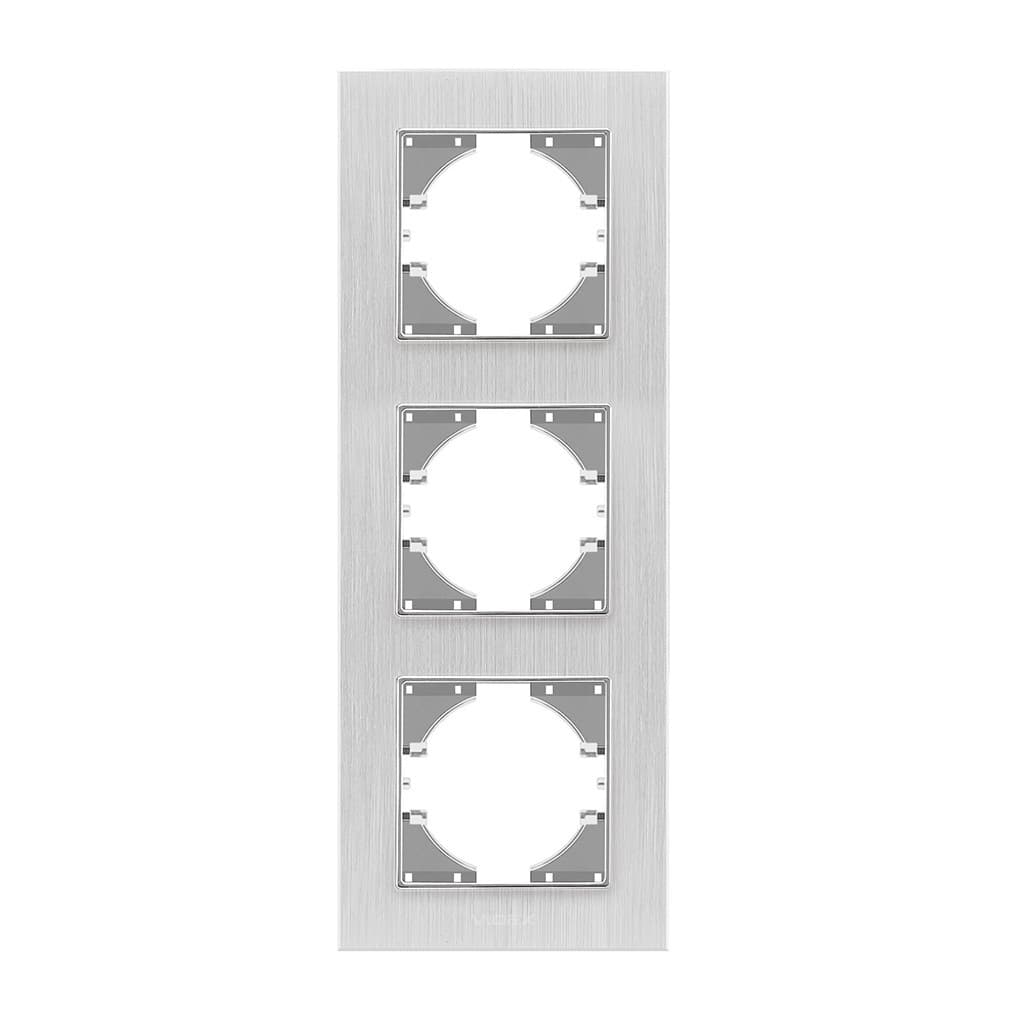 Рамка Videx BINERA сріблястий алюміній 3 поста (VF-BNFRA3V-SL)