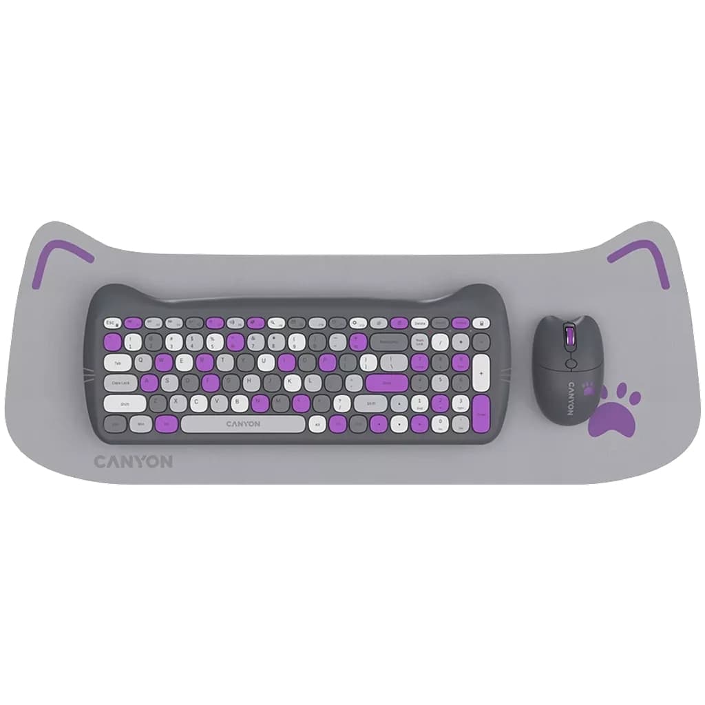 Комплект Canyon HSET-W6 Kitty Edition Wireless UA Violet (CNS-HSETW6VT)