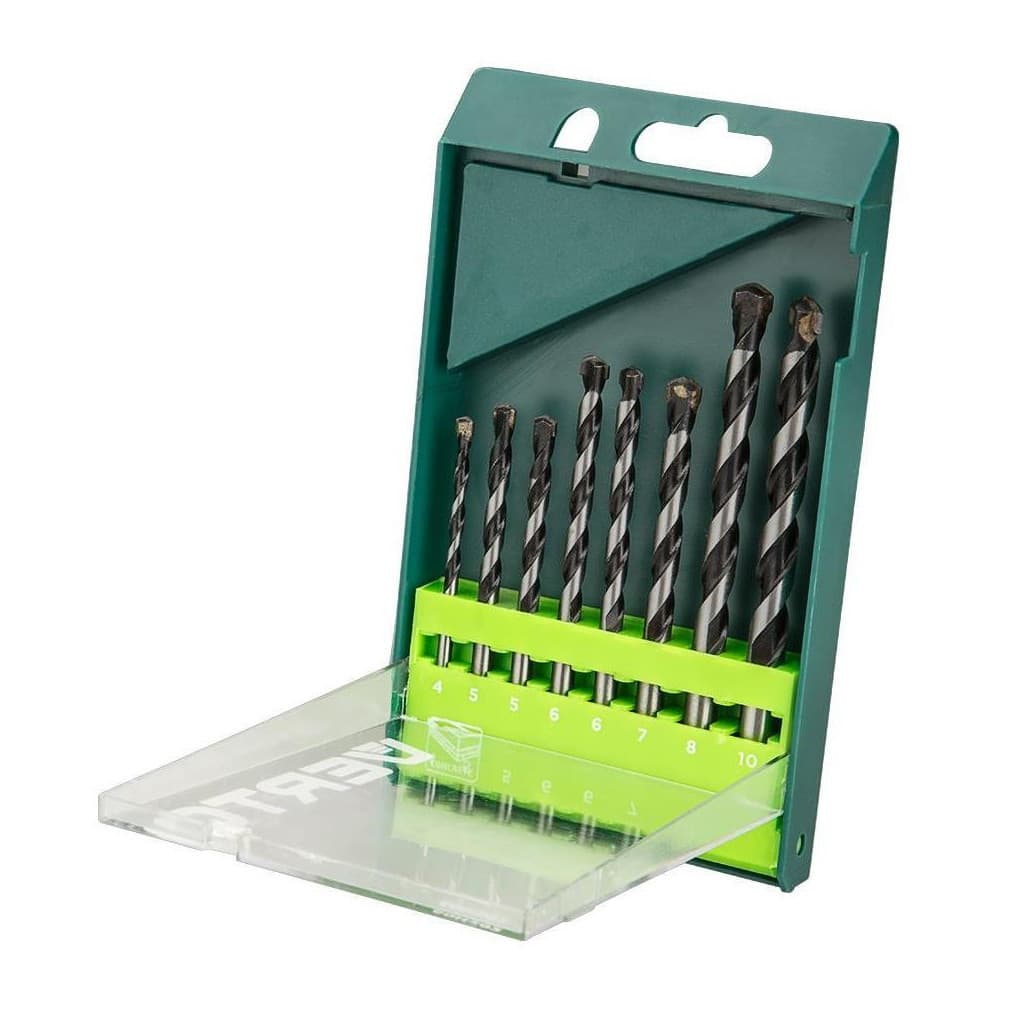 Набір свердл Verto 4, 5, 5, 6, 6, 7, 8, 10 мм, по бетону, 8 шт. (60H302)