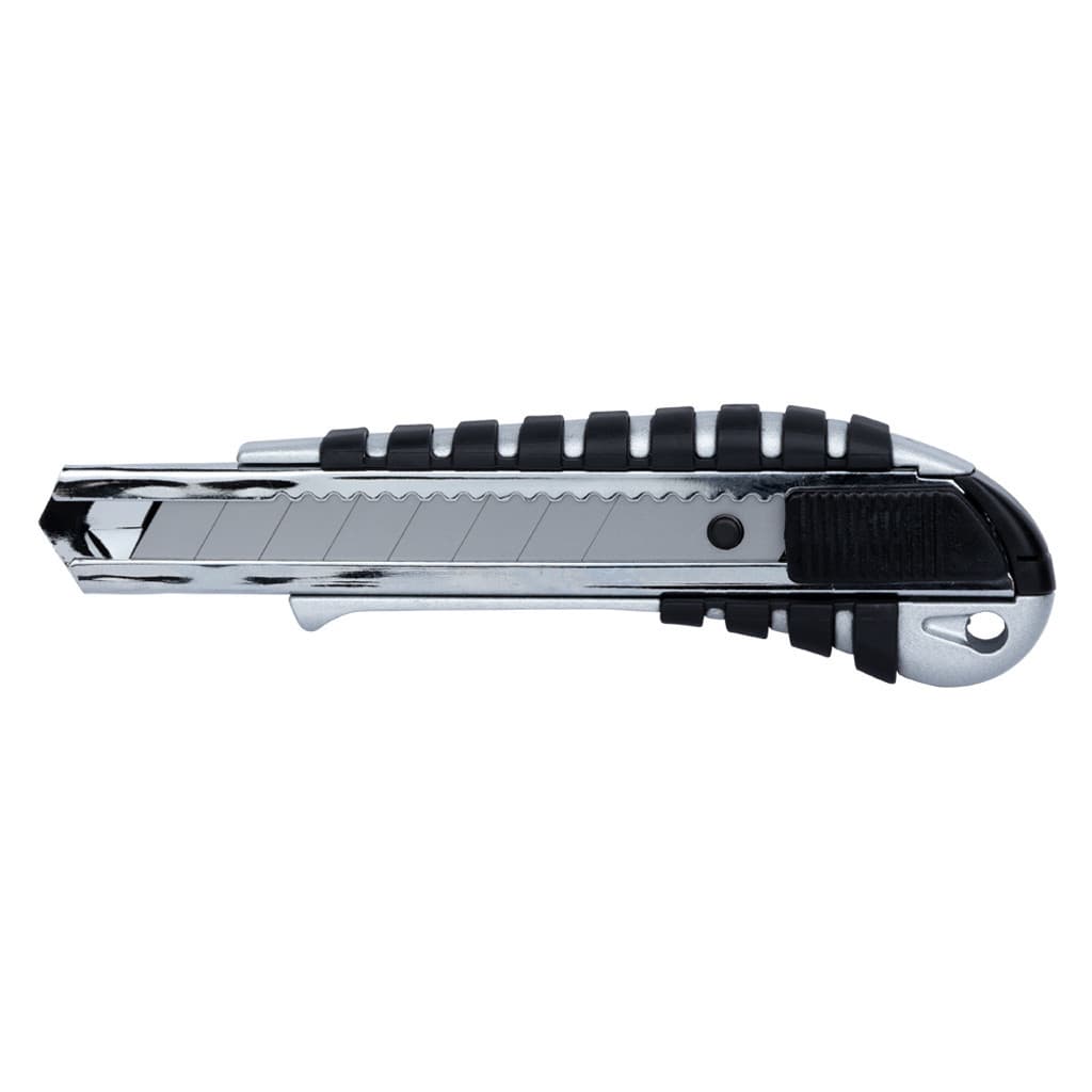 Ніж монтажний Sigma корпус метал/гума, лезо 18мм, автоматичний замок (8211041)