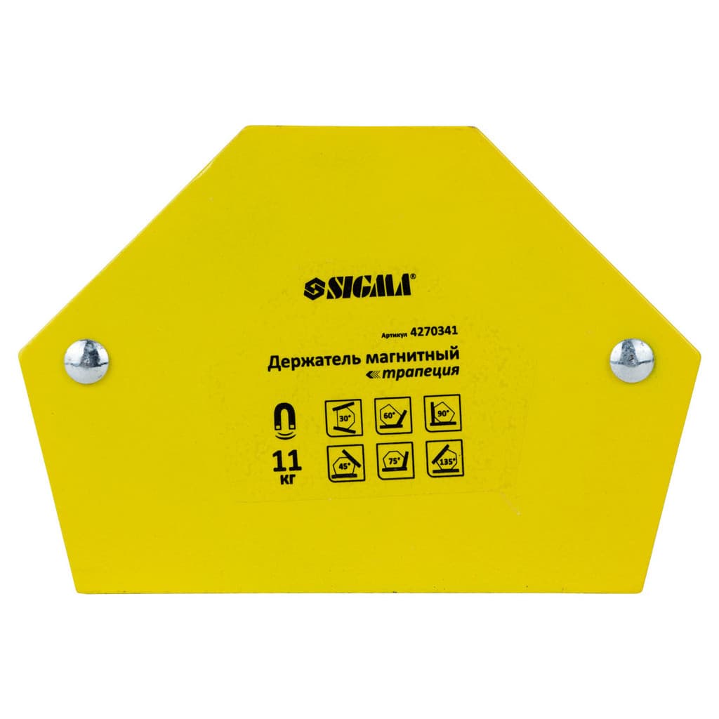 Магніт для зварювання Sigma трапеція 11кг 78x32x47x28.5мм (30,45,60,90,75,135 °) (4270341)
