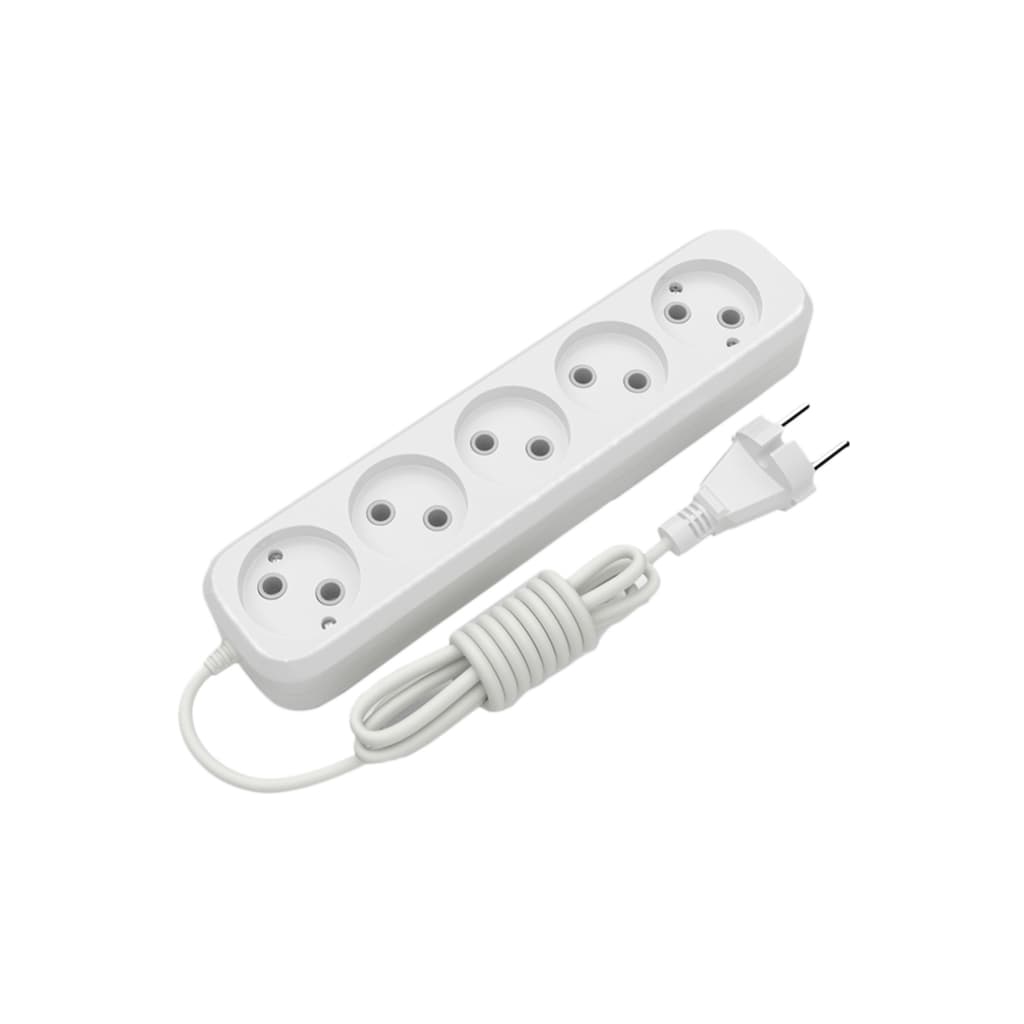 Мережевий подовжувач Electrum C-ES-1796 2.0m, 5 роз, white (C-ES-1796)
