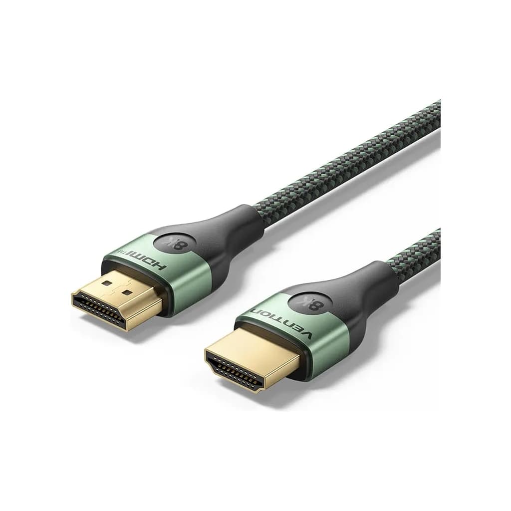 Кабель мультимедійний HDMI M to HDMI M 1.0m 8K ultra thin cotton braided green VENTION (ALOGF)