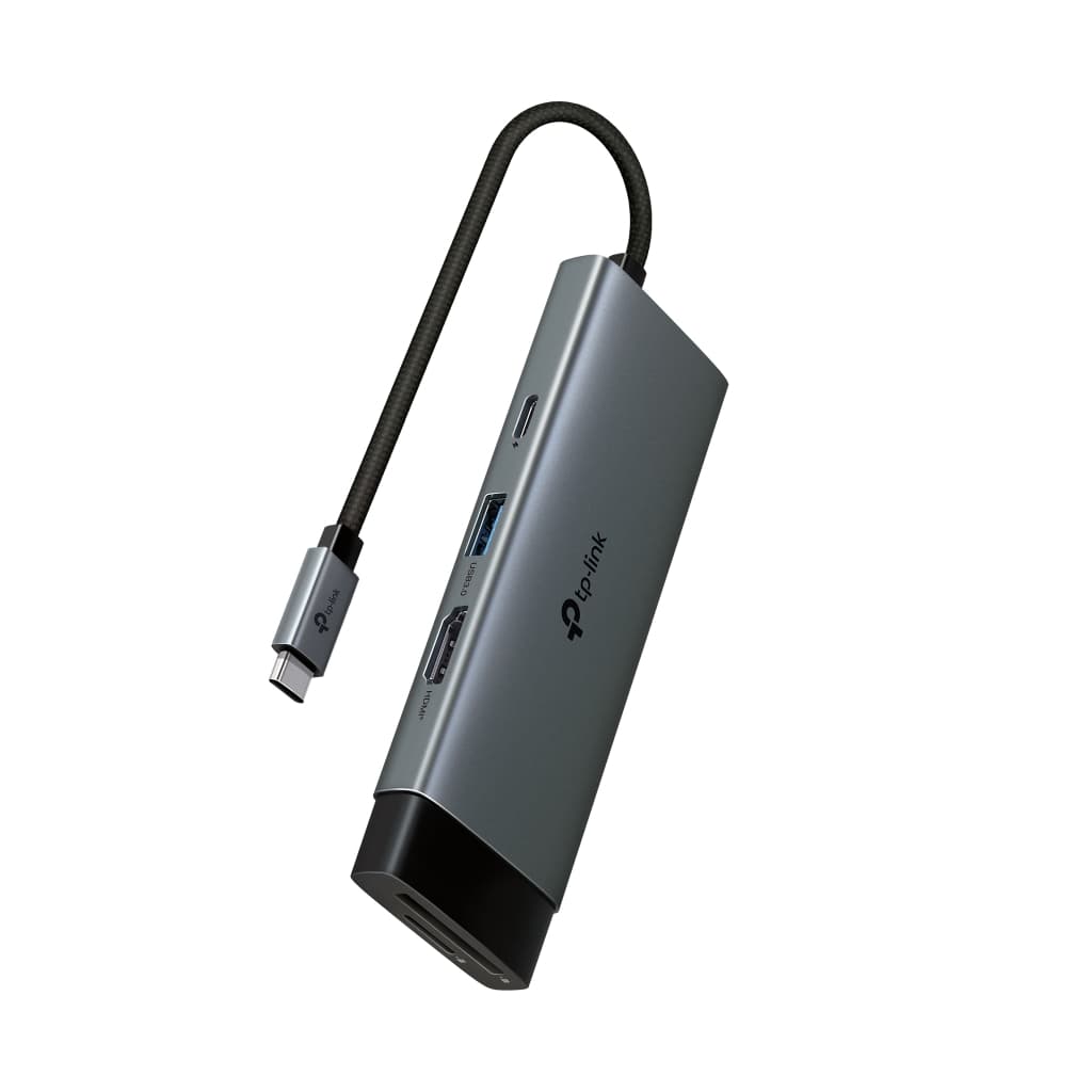 Концентратор TP-Link USB-C 7-in-1 3xUSB + HDMI + SD/TF + USB-C PD100W (UH7021C)