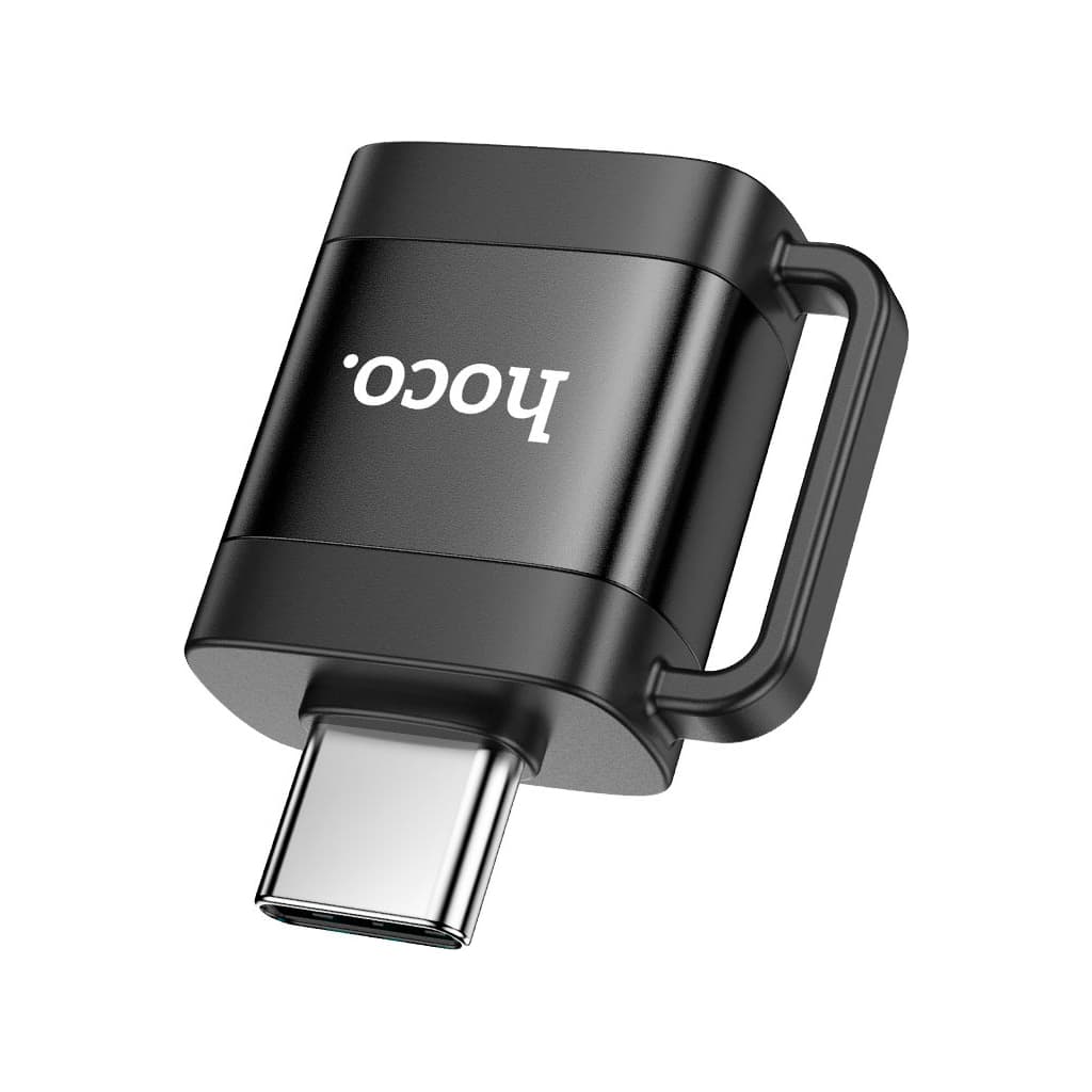 Перехідник UA31C USB-C M to USB F OTG Black HOCO (6942007628129)