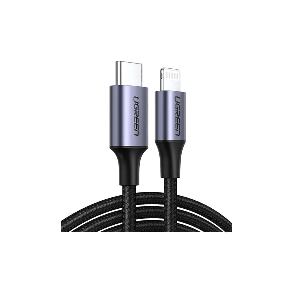 Дата кабель USB-C to Lightning 1.0m 3A 60W US304 black Ugreen (60759)