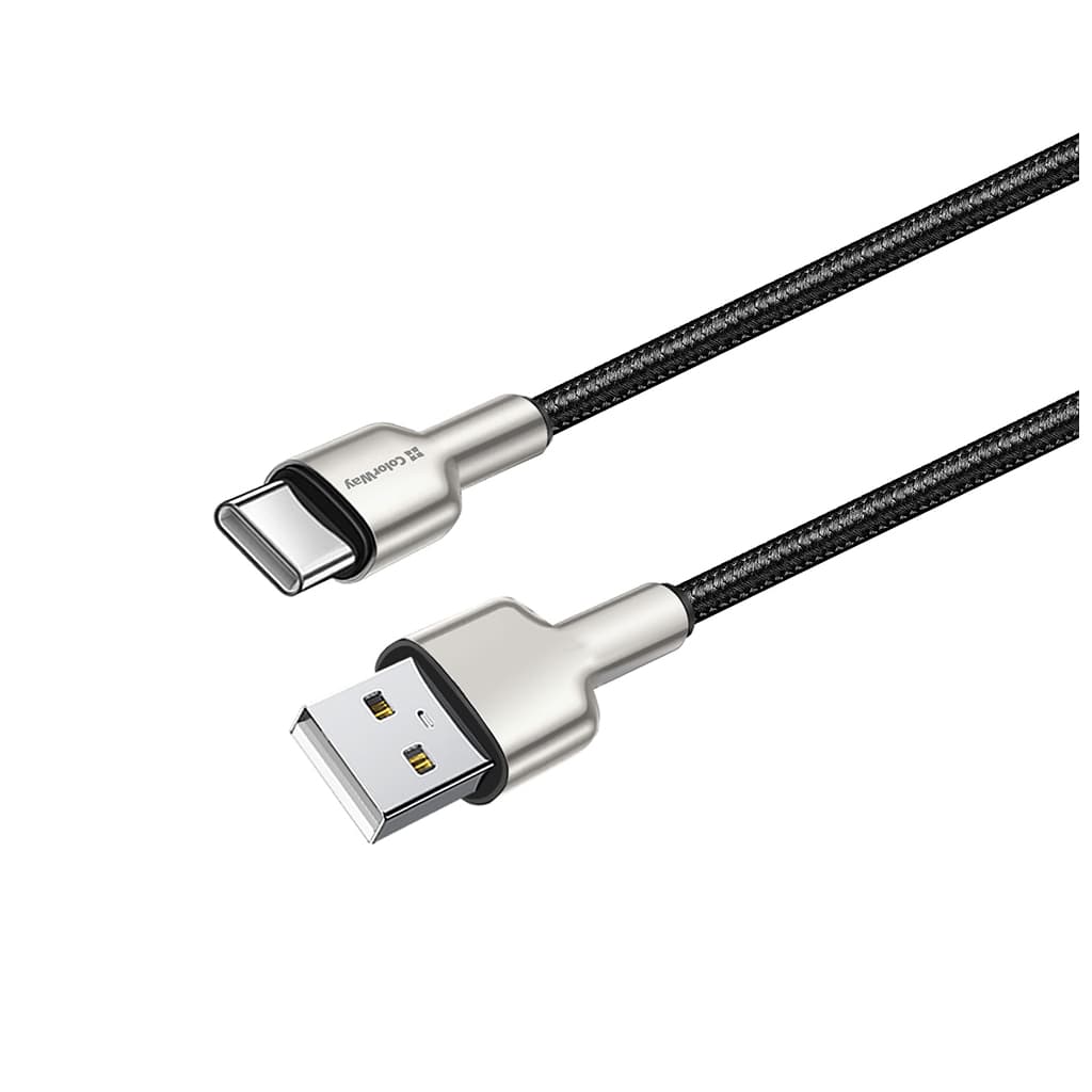 Дата кабель USB 2.0 AM to USB-C 1.0m head metal black ColorWay (CW-CBUC046-BK)