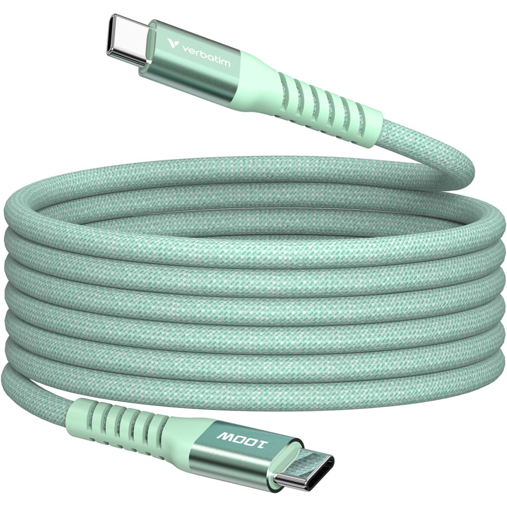 Дата кабель USB-C to USB-C 1.2m Magnetic 100W green Verbatim (31855)