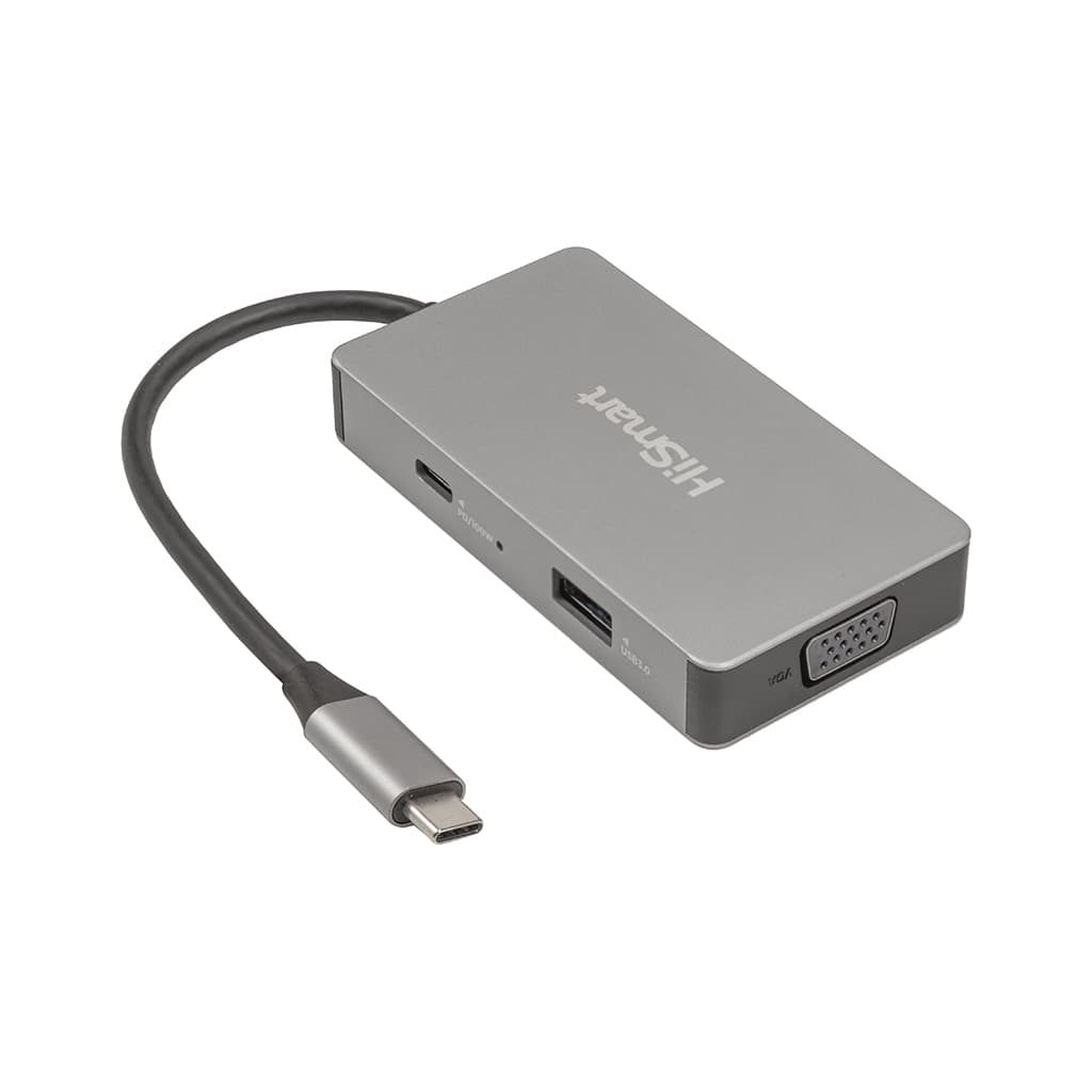 Концентратор HiSmart USB-C to 2xHDMI + VGA + USB 2.0 + USB-C PD60W (CA913879)