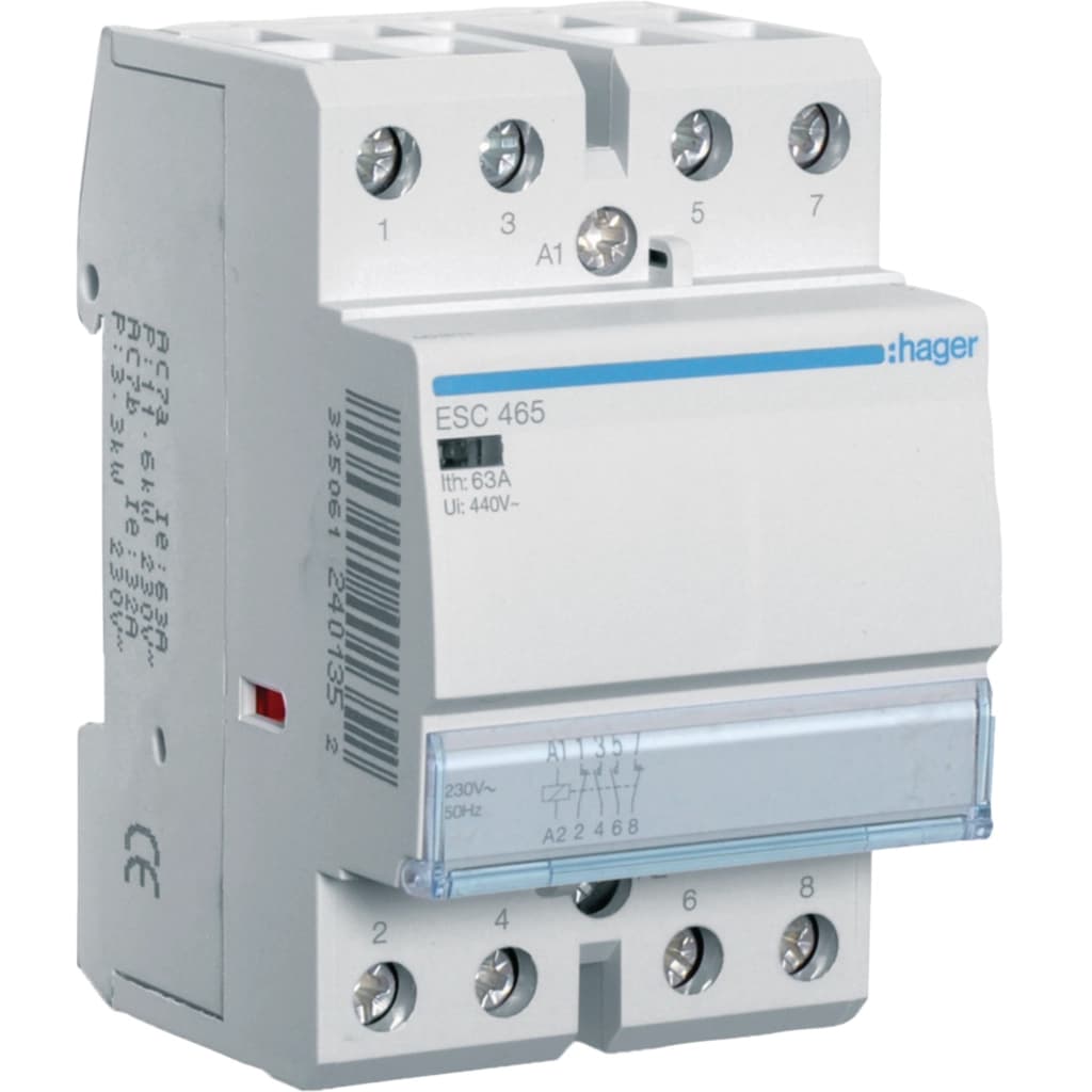 Автоматичний вимикач Hager 63 A 230V 2NO+2NC 3P (B) (ESC465)
